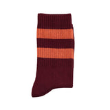 Socks bordeaux with orange stripes - piupiuchick
