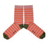 Socks pink & orange stripes - piupiuchick