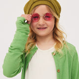 Alma, Classic Cardigan, merino wool, pistachio green - Petit by Basics