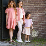 Flared Pants Peach Blush Mini Floral - House of Jamie