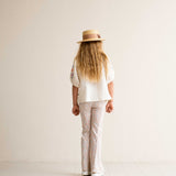Flared Pants Peach Blush Mini Floral - House of Jamie