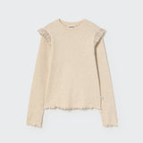 Sweater Aruba soft cotton rib Stone - Cozmo