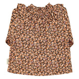 Blouse light pink & brown flowers - piupiuchick