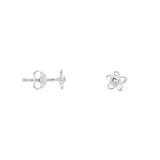 Mini Flat Flower Dot, Stud, Silver - Bibi Camille