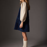 Dress Emilia Navy Denim Corduroy - Cozmo