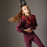 Sweatshirt Genoa red velvet animal print fleece - Cozmo
