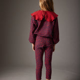 Sweatshirt Genoa red velvet animal print fleece - Cozmo