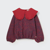 Sweatshirt Genoa red velvet animal print fleece - Cozmo