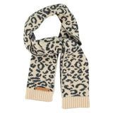 Knitted scarf light pink with animal print - piupiuchick