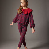 Sweatshirt Genoa red velvet animal print fleece - Cozmo