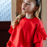 Romantic Ruffle Sweater cayenne - Petit Blush