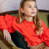 Romantic Ruffle Sweater cayenne - Petit Blush