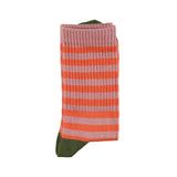 Socks pink & orange stripes - piupiuchick