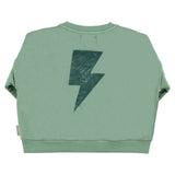 Sweatshirt green with rock & roll print - piupiuchick