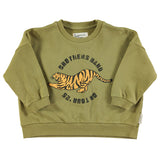Sweatshirt olive green with tiger print - piupiuchick