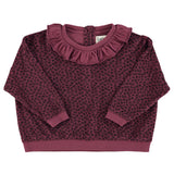 Terry Sweatshirt aubergine with animal print - piupiuchick