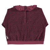 Terry Sweatshirt aubergine with animal print - piupiuchick