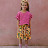 Blouse with crossed back in Linen Rapture Rose