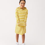 Ava, Hooded Dress, merino wool, Raw White Lemon Curry - Petit by Basics