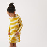 Ava, Hooded Dress, merino wool, Raw White Lemon Curry - Petit by Basics