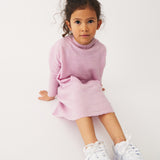 Ava, Hooded Dress, merino wool, violet ice melange - Petit by Basics