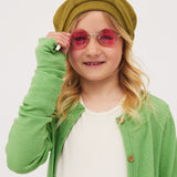 Alma, Classic Cardigan, merino wool, pistachio green - Petit by Basics