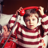 Knitted sweater bordeaux & light pink stripes - piupiuchick