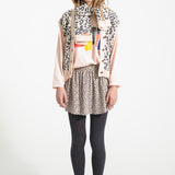 Knitted scarf light pink with animal print - piupiuchick
