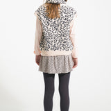 Knitted scarf light pink with animal print - piupiuchick