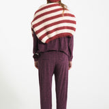 Terry Sweatshirt aubergine with animal print - piupiuchick