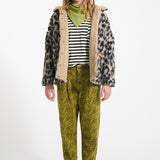 Mom fit trousers Olive green with zebra print - piupiuchick
