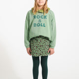 Sweatshirt green with rock & roll print - piupiuchick