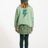 Sweatshirt green with rock & roll print - piupiuchick